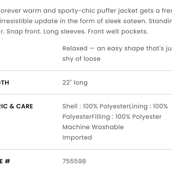 NEW Ann Taylor Loft Sateen Puffer Jacket - Picture 2 of 2